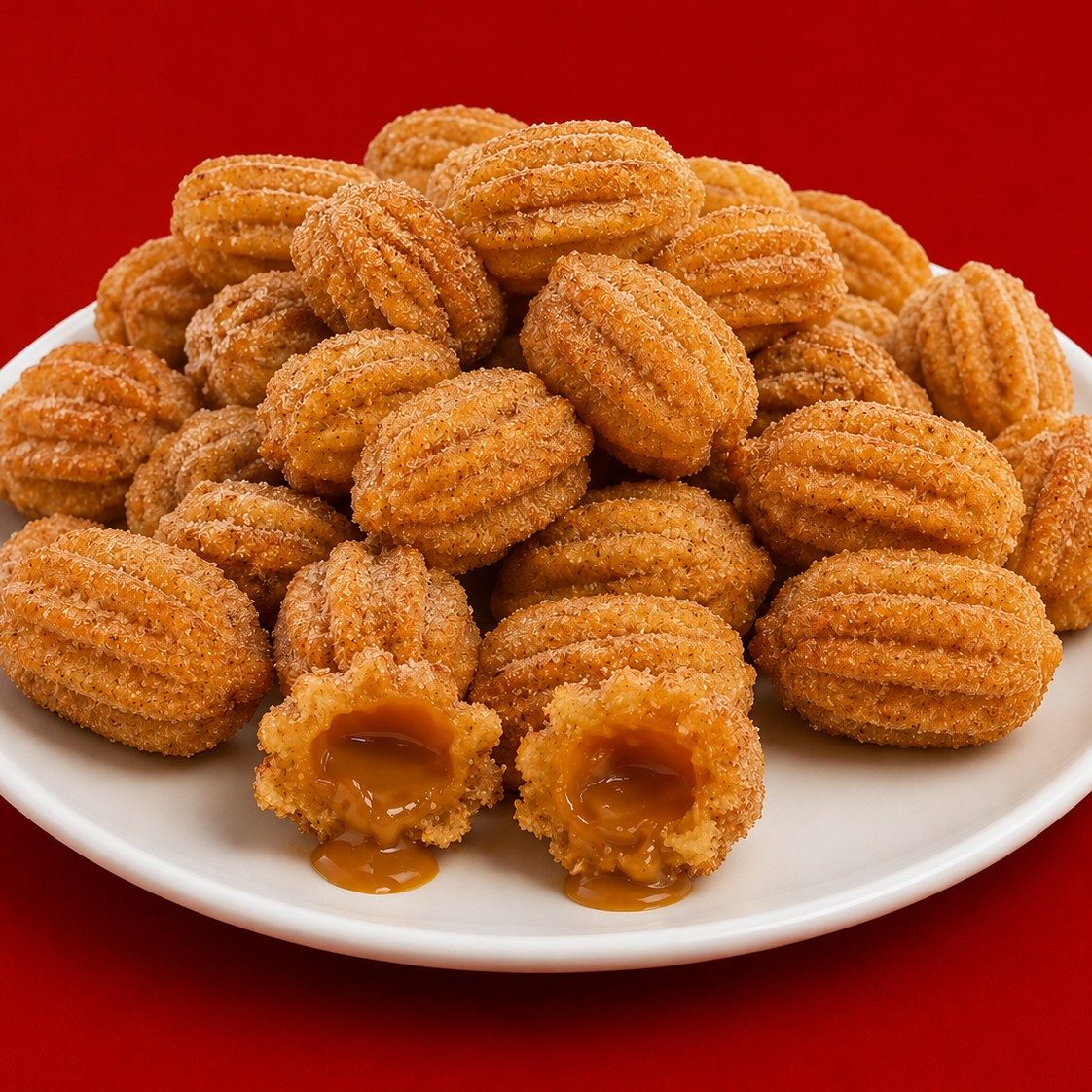 Mini Churros with Dulce de Leche Frito.